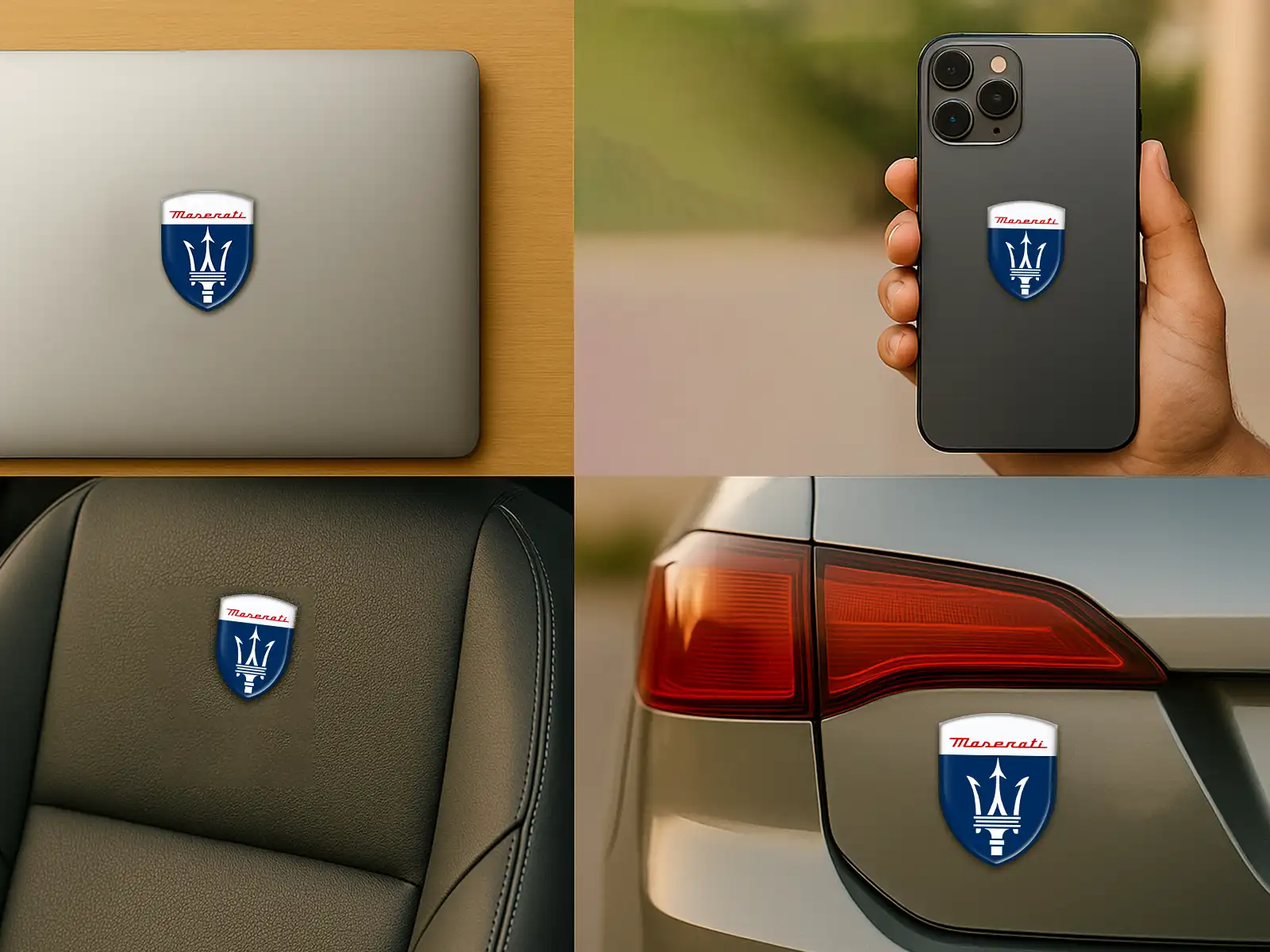 Maserati Stampa Adesivi Logo Edizione Premium Regolabili
